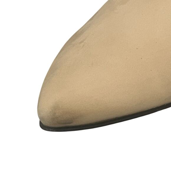 Jenni Kayne Oiled Leather Mule Size 37 US 7 Suede Point Toe Natural Minimalist - Picture 13 of 13